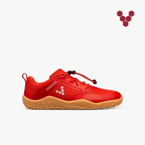 Vivobarefoot Primus Trail II FG Kids Running Shoes Red UK GTYH